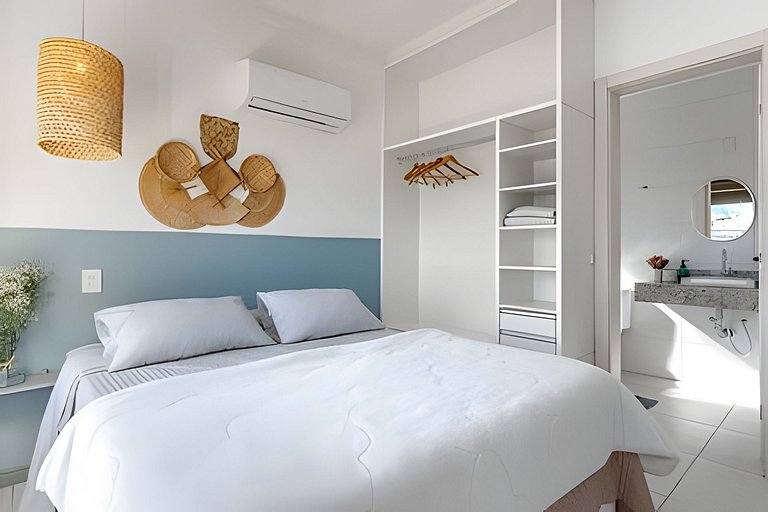 Studio fabuloso churrasqueira privativa 500m praia