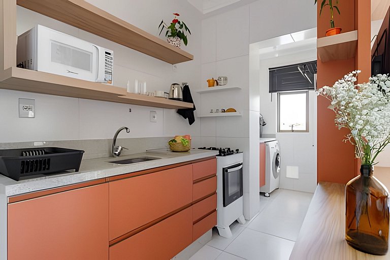 Studio fabuloso churrasqueira privativa 500m praia