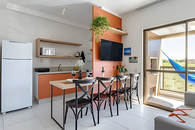 Studio fabuloso churrasqueira privativa 500m praia