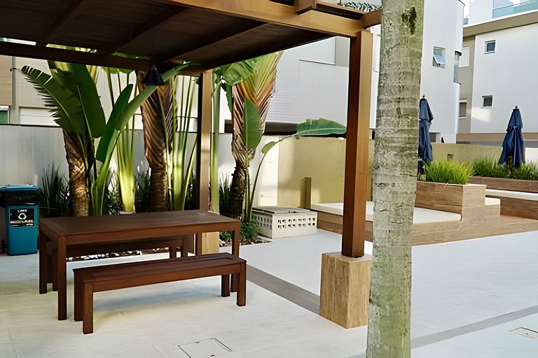 Studio fabuloso churrasqueira privativa 500m praia