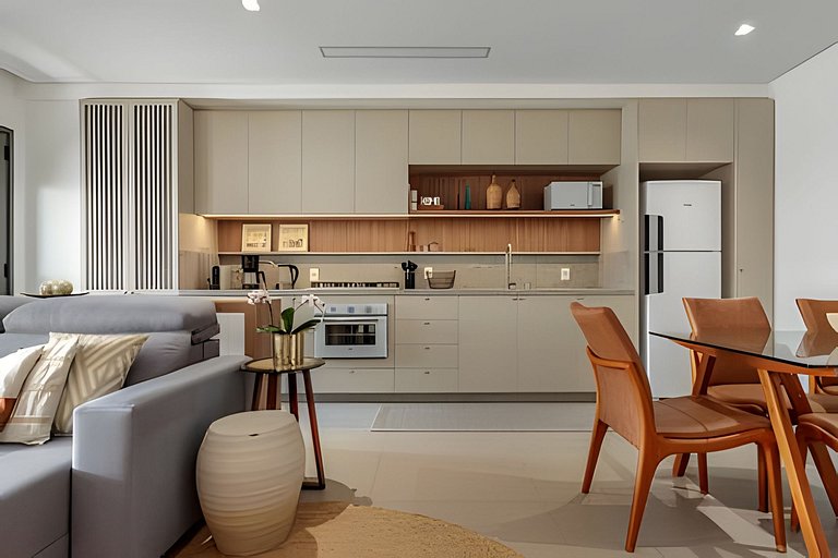 Garden fabuloso, jacuzzi privativa, pé na areia