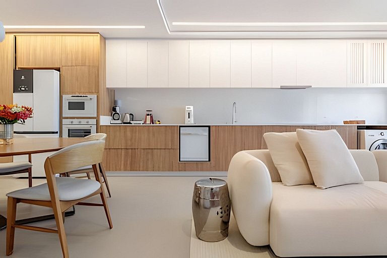 Iconic: Pé areia, 2 quartos, completo, minimalista