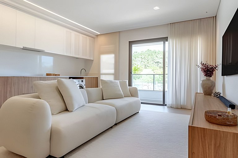 Iconic: Pé areia, 2 quartos, completo, minimalista