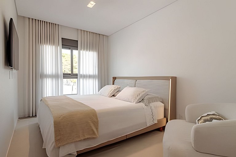 Iconic: Pé areia, 2 quartos, completo, minimalista